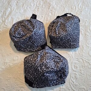 Goddess Celeste women's size 38M gray animal print wireless bra bundle x3 bras